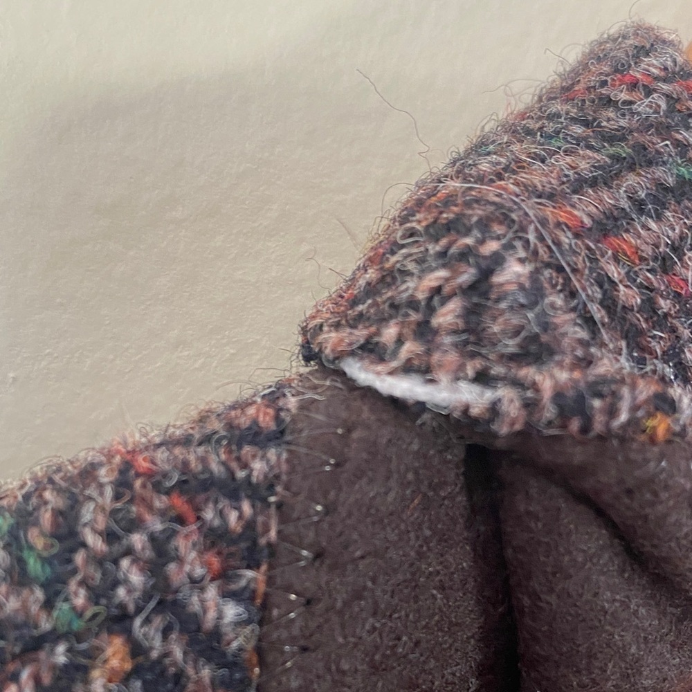 Grey Herringbone Blazer for Men orange red green stripes Harris Tweed Wool - Picture 9 of 10